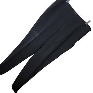 Lafayette 148 Bleeker Black Pants 12 Ankle Side Zip Slacks